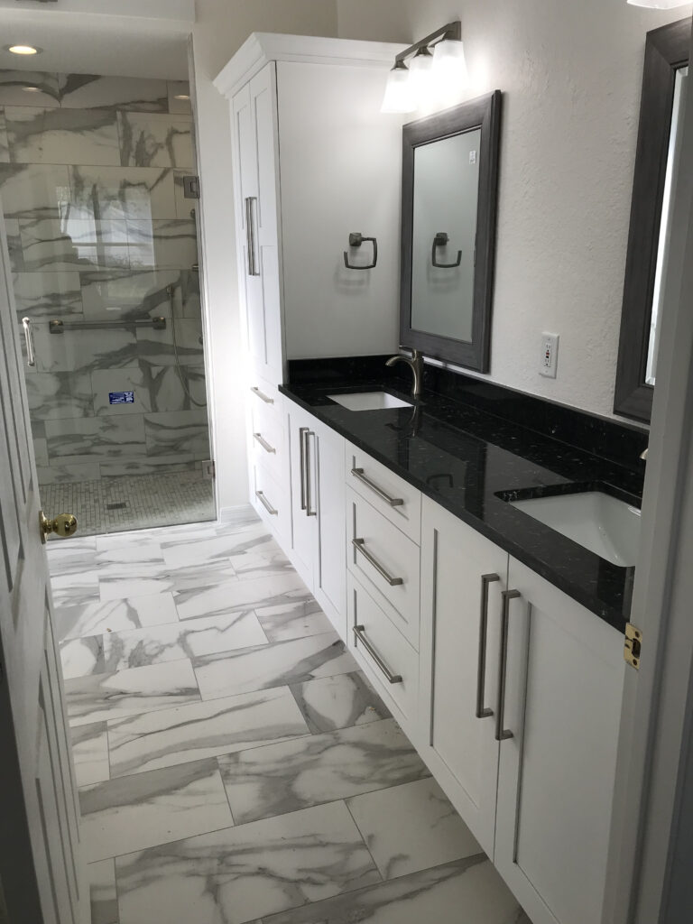 Completed bath renovation by Dreamwerx Kitchen & Bath