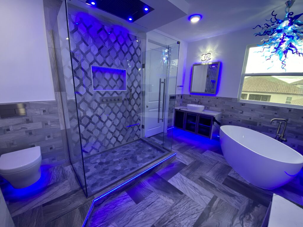 Completed bath renovation by Dreamwerx Kitchen & Bath