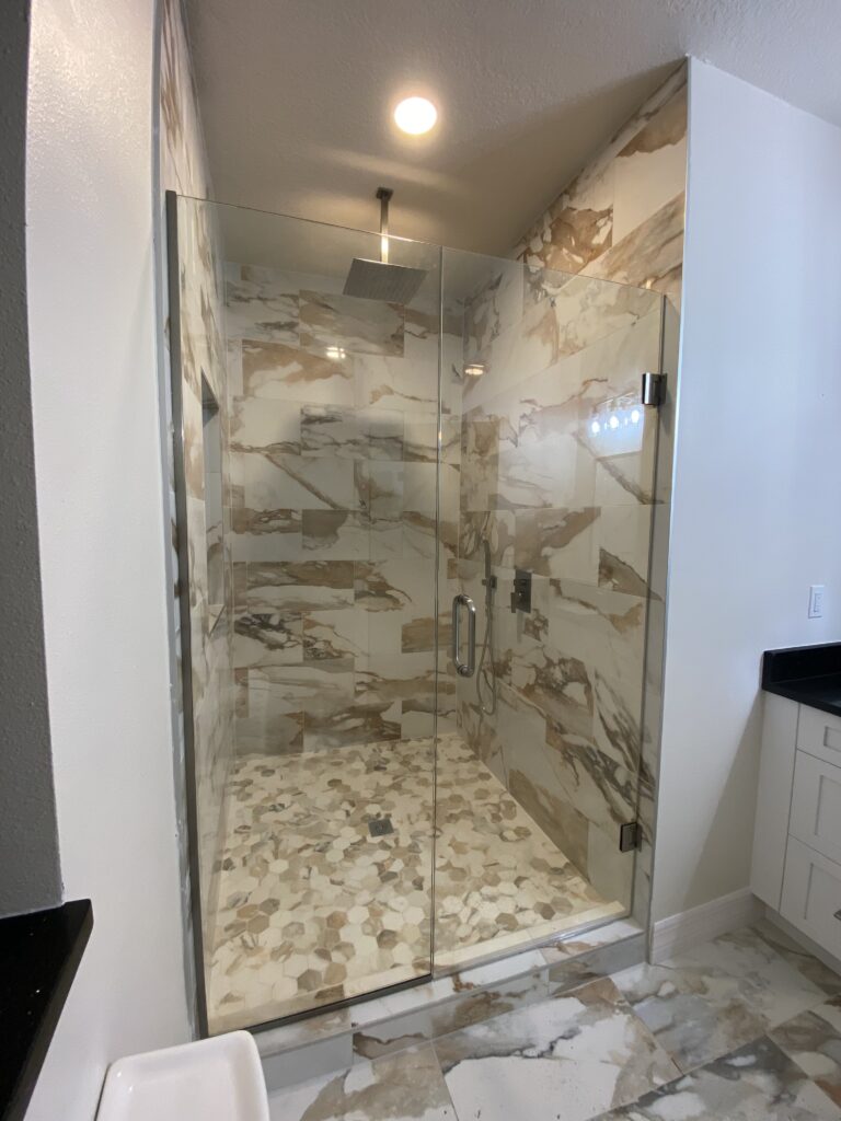 Completed bath renovation by Dreamwerx Kitchen & Bath