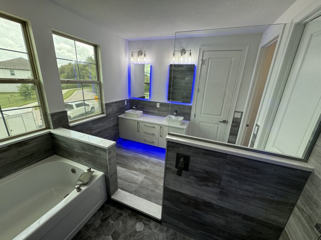 Completed bath renovation by Dreamwerx Kitchen & Bath