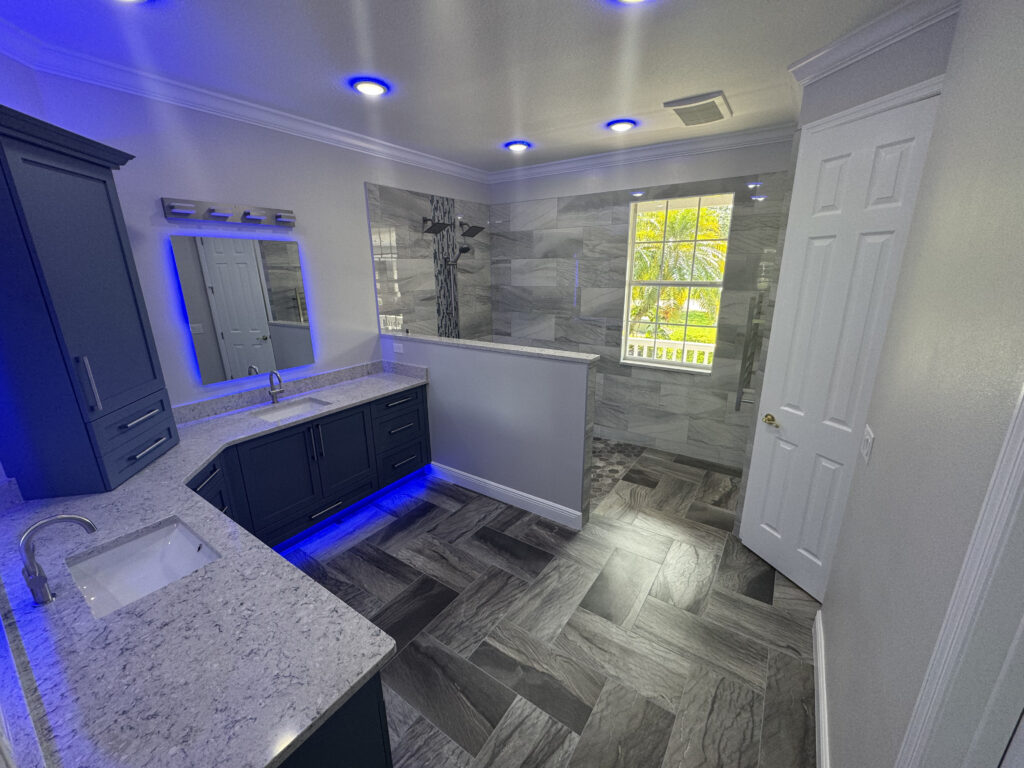 Completed bath renovation by Dreamwerx Kitchen & Bath