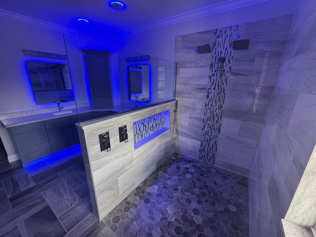 Completed bath renovation by Dreamwerx Kitchen & Bath