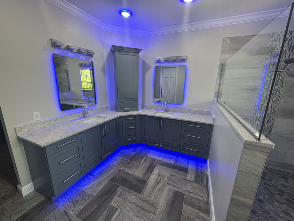 Completed bath renovation by Dreamwerx Kitchen & Bath